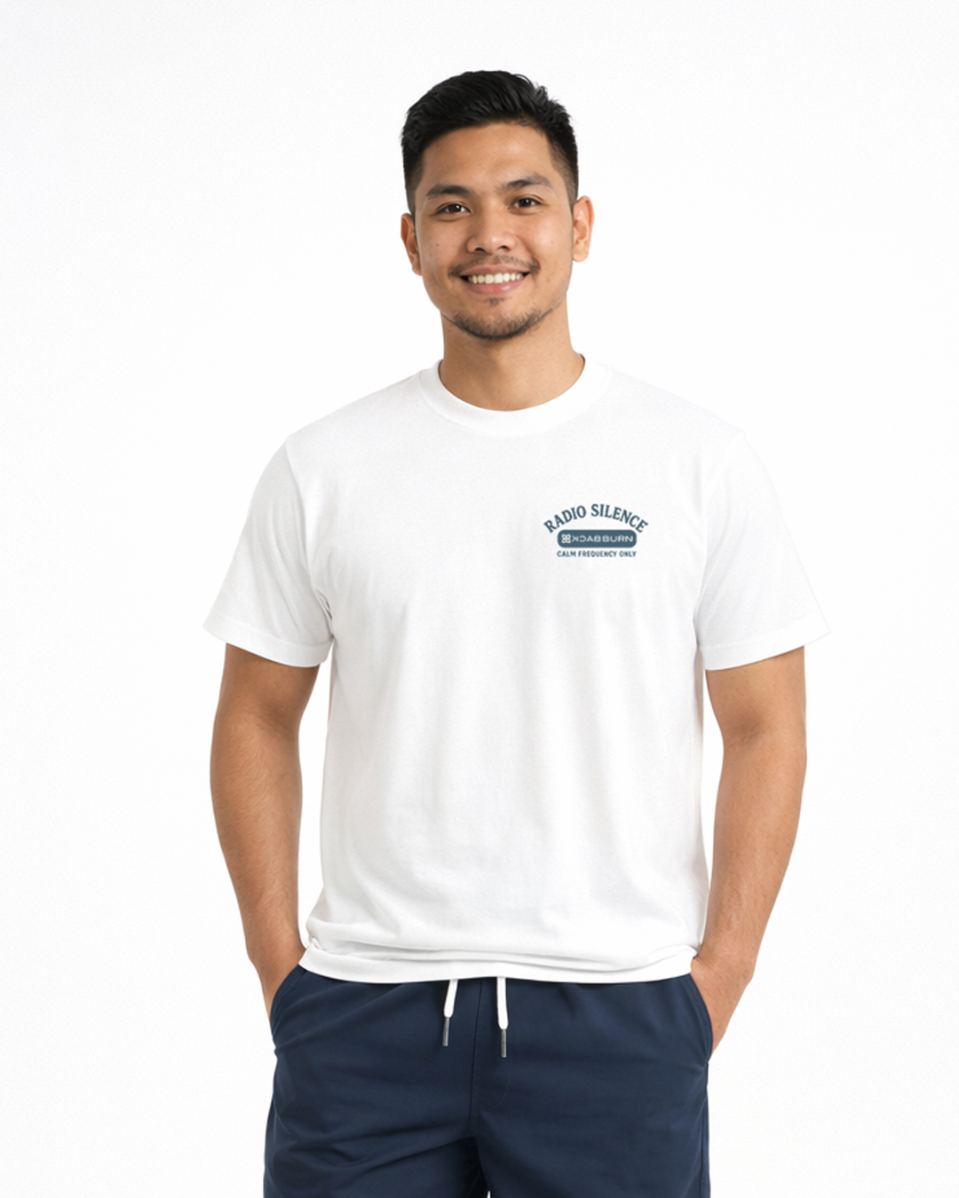 Radio Silence Men's White Cotton Tees